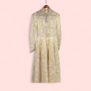 Vintage 40’s-50’s creamy lace sweetheart princess wedding dress gown bride dream